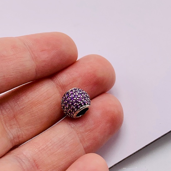 EUC Pandora 791051CFP Sterling Silver Pave Lights Bead w/ Violet Zirconia - Picture 9 of 11